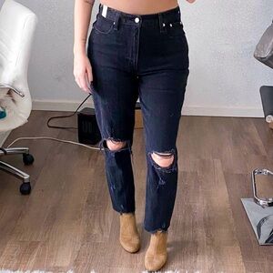 Abercrombie Curve Love High Rise Distressed Skinny Jeans